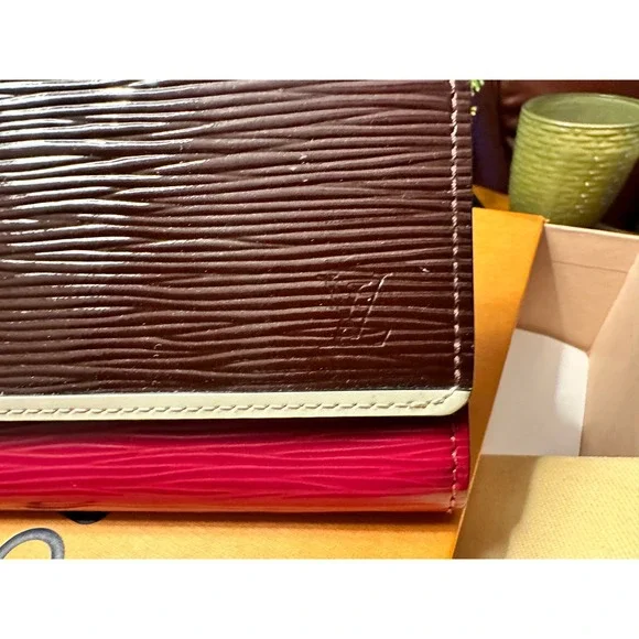 RARE Louis Vuitton EPI Electric TriColor Porte Feuille Flore Leather Wallet EUC - Picture 15 of 16